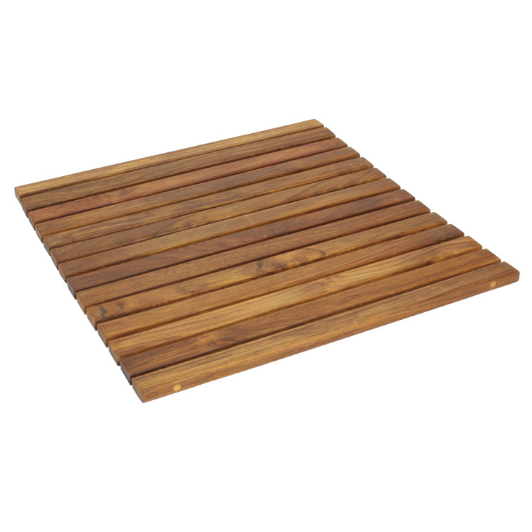 Rebrilliant Lyndhur Square Teak & Wood Shower mat & Reviews Wayfair